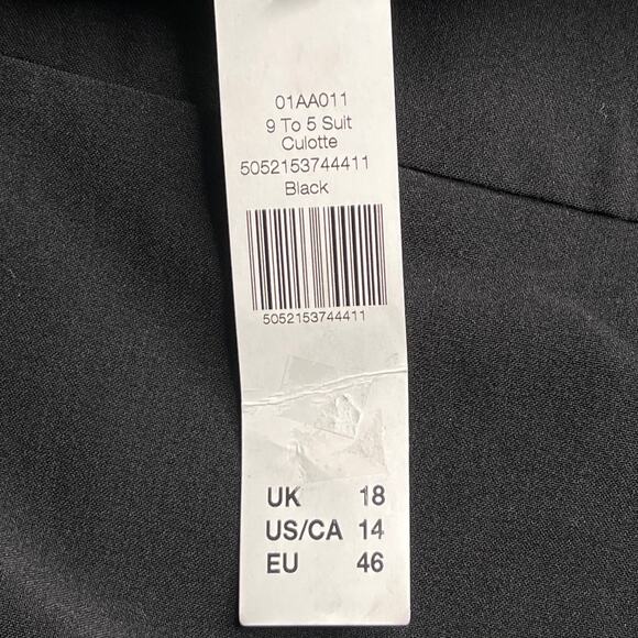 Long Tall Sally 9 to 5 Suit Culottes Black 14 NEW - Picture 7 of 8